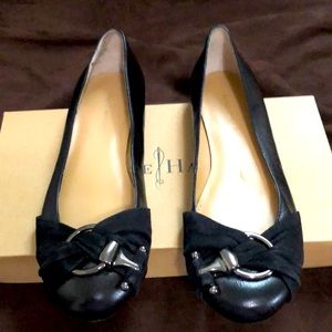 Nine West black leather flats